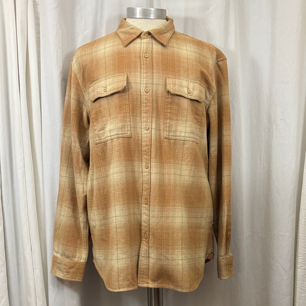 The North face tan plaid flannel shirt